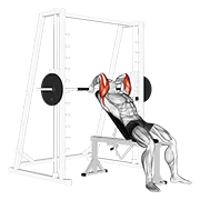 Smith Machine Incline Triceps Extension