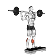 Standing Step Barbell Calf Raise